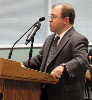 John Burns, NJSBA counsel, testified before the State Board of Education on Nov. 2 on the topic of charter school regulations.