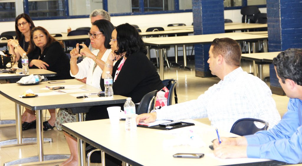 Attendees contributed to an engaging discussion of school funding, and advocacy, at the forum in West Orange. 